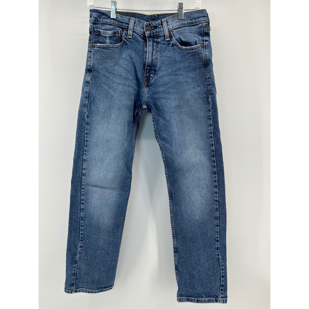 Levi's 505 Regular Fit Jeans Mens W30 L30 Blue Medium Wash Straight Leg Denim - Picture 2 of 9